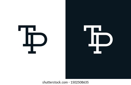 Minimalist line art letter TP logo. This logo icon incorporate with letter T and P in the creative way.