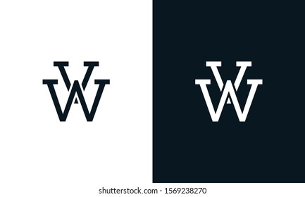 Minimalist line art letter VW logo. This logo icon incorporate with two letter in the creative way.
