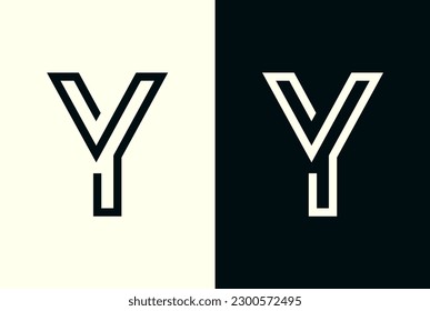 Minimalist line art letter Y logo. abstract Initial letter Y logo