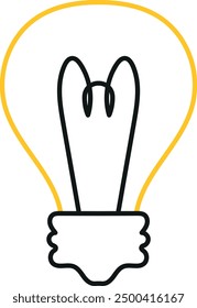 Minimalist line art of a light bulb, conceptual for ideas and innovation.