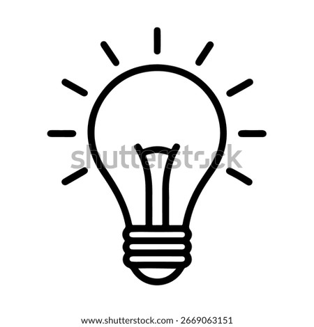 Minimalist Line Art Light Bulb Idea Vector