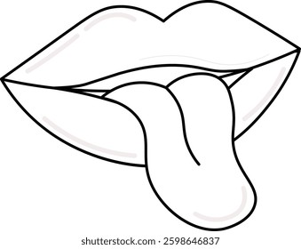 Minimalist Line Art of Lips