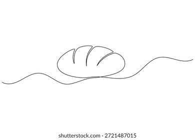 Arte de linha minimalista de um pão com linhas onduladas