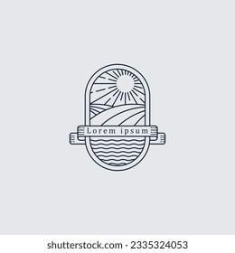 Minimalist Line Art Logo Badge outdoor