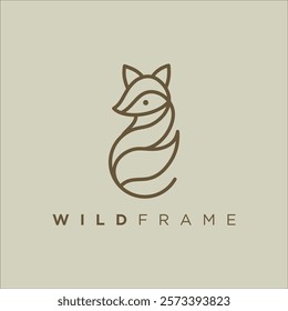 Minimalist line art logo featuring an animal like a fox or bird, with simple, elegant lines. The design focuses on dynamic form, perfect for nature, adventure, or modern lifestyle brands.