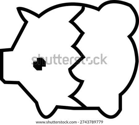 Minimalist line art logo of wheat stalks held by hands for agriculture.Stylized piggy bank icon with a zigzag crack symbolising financial loss.Geometric wolf head profile illustration in minimalist line art style.