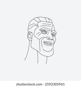 Minimalist Line Art Man Vector Illustration