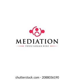 minimalist line art MEDIATION people logo design