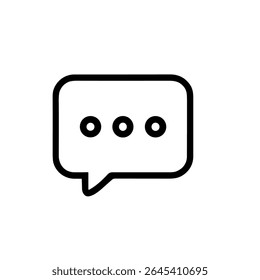 Bolha de mensagem de Line-art minimalista com ponto Comunicação Ícone Design