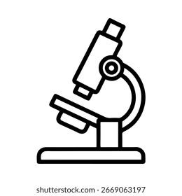Minimalist Line Art Mikroskop Wissenschaft Bildung Vektor