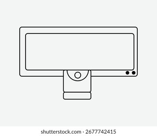 Arte de línea minimalista de una pantalla de monitor de computadora moderna