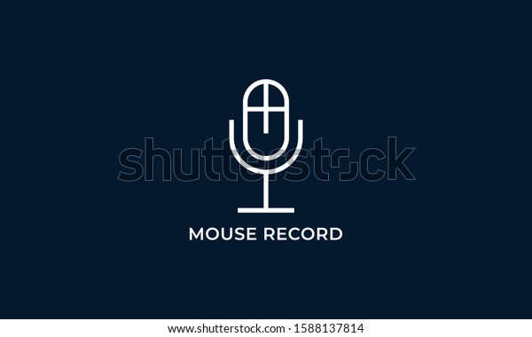 Minimalist line\
art Mouse Record logo. This logo icon incorporate with mouse and\
microphone icon in the creative\
way.