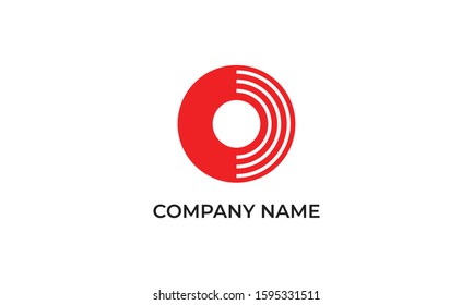 Minimalist line art Music record logo. This logo icon incorporate with abstract disc icon in the creative way.