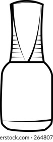 Arte de linha minimalista de uma garrafa de esmalte de unha com um traço de pincel elegante, capturando beleza e estilo em um contorno limpo e moderno - perfeito para marca de beleza ou designs com tema de moda