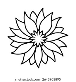 Minimalist Line Art of New England Aster