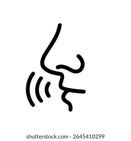 Ilustração Minimalista do ícone da expressão de fala de narizes de arte de linha