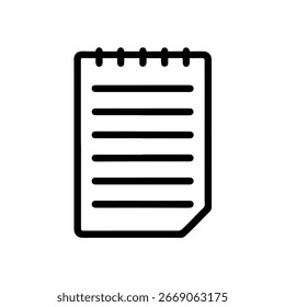 Minimalist Line Art Notepad Paper Pad Vektor