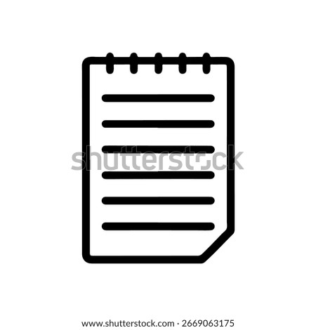 Minimalist Line Art Notepad Paper Pad Vector