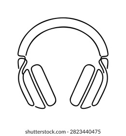 Minimalist Line Art Over Ear Headphones Illustration