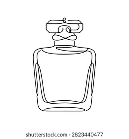 Minimalist Line Art Perfume Bottle Illustration