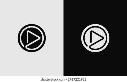 Icono de Botón de juego de arte de línea minimalista