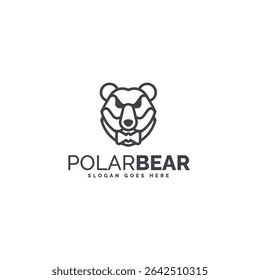 Minimalist Line Art Polar Bear Logo Design