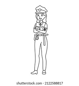 Minimalist Line Art Police For Element Requirement