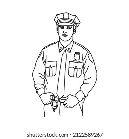 minimalist line art police for element requirement