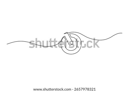 Minimalist line art of a power button symbol on white background Creative illustration
