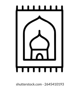 Minimalista Linha Art Prayer Rug Ícone Gráfico Ilustração Design