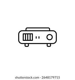 Minimalist Line Art Of A Projector Device On Transparent Layer