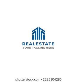 Minimalist line art real estate logo| Modern home real estate logo design | Flat Vector Logo Design Template Element for Real estate