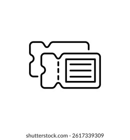 Minimalist line art representation of event or transportation tickets