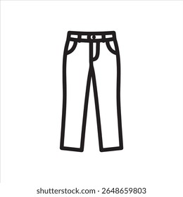 A minimalist line art representation of a pair of casual trousers.