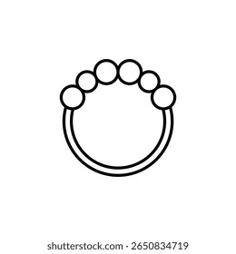 Arte De Linha Minimalista De Anel Com Decoração Superior Circular Com Grânulo