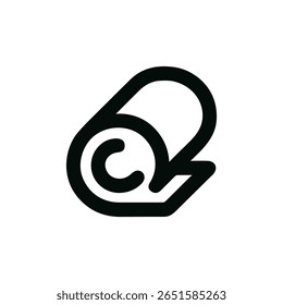 Minimalist Line Art Rolled Rug Carpet Mat Simple Icon Design