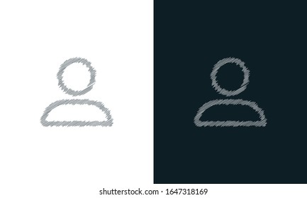 Minimalist line art scribble man icon. Trendy Flat Hand drawn style vector illustration for graphic and web design.