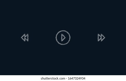 Minimalist line art scribble media play icon. Trendy Flat Hand drawn style vector illustration for graphic and web design.