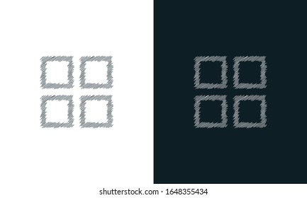 Icono de ventanas de garabatos de líneas minimalistas. Ilustración vectorial de estilo plano para diseño gráfico y web.
