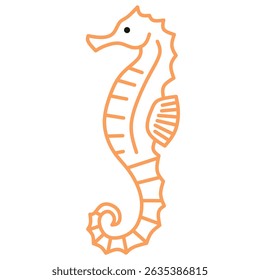 Minimalist line art of a seahorse, great for marine themes, ocean conservation, beach design, and nature-inspired illustrations. Perfect for stylish branding and underwater-themed vector projects.