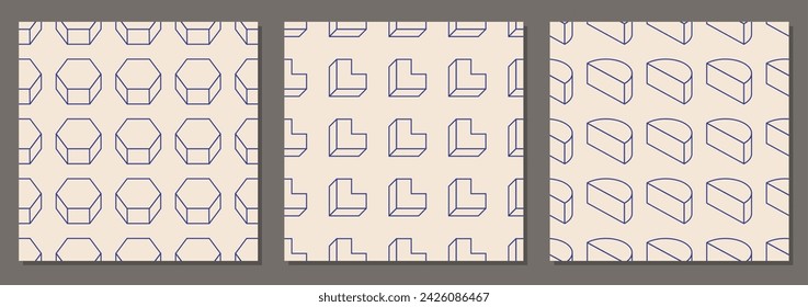 Minimalist line art seamless pattern abstract creative geometric composition