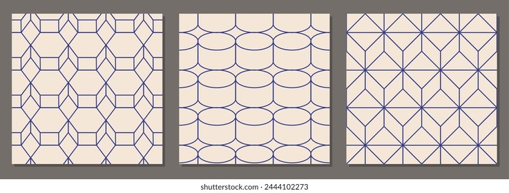 Minimalist line art seamless pattern abstract creative geometric composition