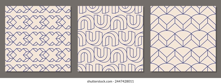Minimalist line art seamless pattern abstract creative geometric composition