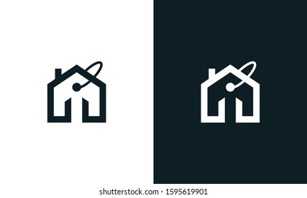 Minimalist line art Sell House logo. This logo icon incorporate with home and tag icon in the creative way.