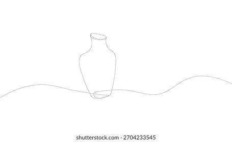 Linha de arte minimalista de um único frasco sobre um fundo branco.