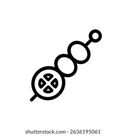 Minimalist Line Art Skewer Food Snack Grilled Item Symbol Icon