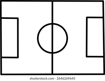 Minimalist line art soccer field icon