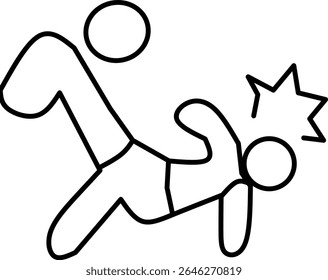 Minimalist line art soccer foul icon