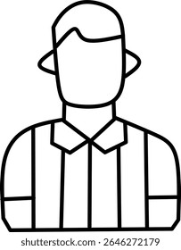 Minimalist line art soccer referee icon