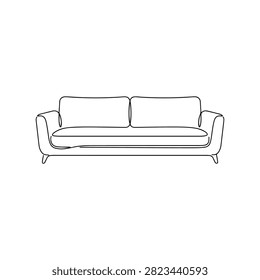 Minimalist Line Art Sofa Illustration